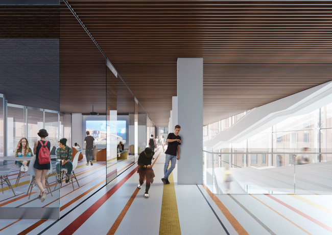 The concept of expanding the French Alexander Dumas Lyceum in the Milyutinsky Alley © SYNCHROTECTURE in collaboration with Agence d’Architecture A.Bechu and SETEC Inginiring