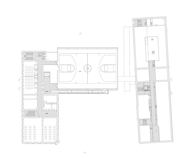 The concept of expanding the French Alexander Dumas Lyceum in the Milyutinsky Alley © SYNCHROTECTURE in collaboration with Agence d’Architecture A.Bechu and SETEC Inginiring