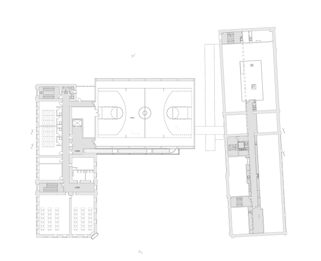 The concept of expanding the French Alexander Dumas Lyceum in the Milyutinsky Alley  SYNCHROTECTURE in collaboration with Agence dArchitecture A.Bechu and SETEC Inginiring