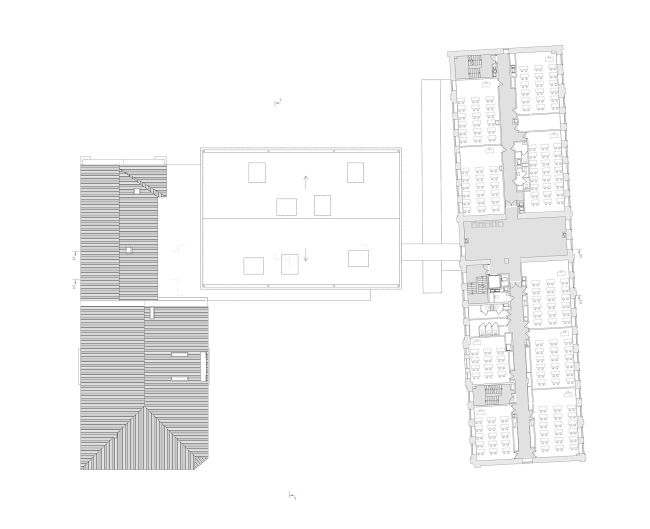Концепция расширения французского лицея А.Дюма в Милютинском переулке. План уровня 4 © SYNCHROTECTURE совместно с Agence d&#8242;Architecture A. Bechu et Associ&#233;s, СЕТЕК Инжиниринг