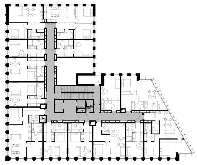 План типового этажа © Проектное бюро АПЕКС