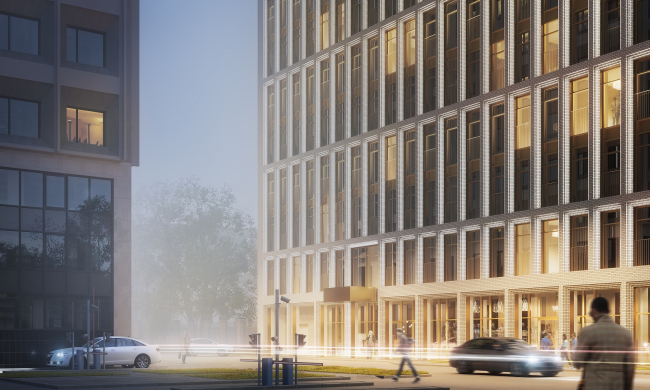 View of the grand entrance from the Letnikovskaya Street � APEX project bureau