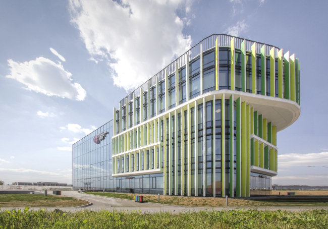 International Medical Cluster in Skolkovo. The Diagnostic Unit. Photograph � Asadov Bureau, construction, 2018
