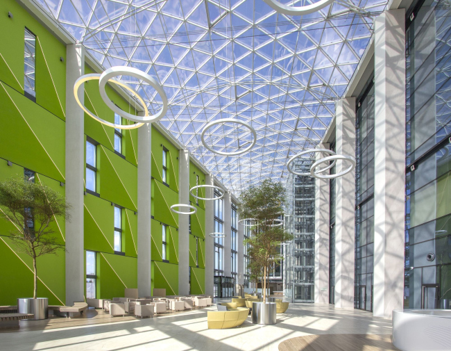 International Medical Cluster in Skolkovo. The Diagnostic Unit. Photograph � Asadov Bureau, construction, 2018