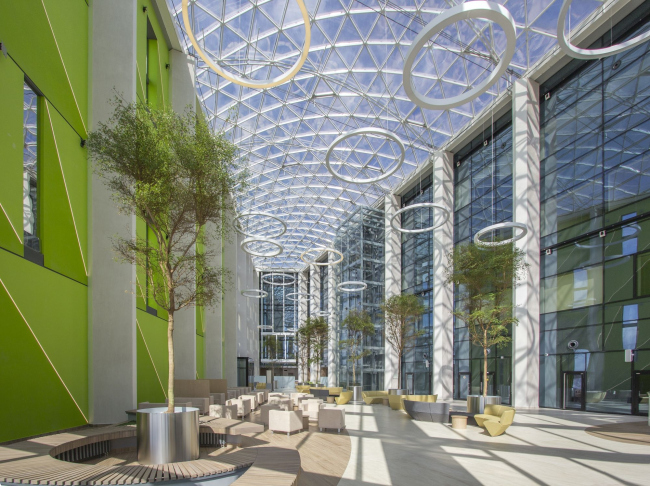 International Medical Cluster in Skolkovo. The Diagnostic and thw Therapeutic Units. Photograph  Asadov Bureau, construction, 2018