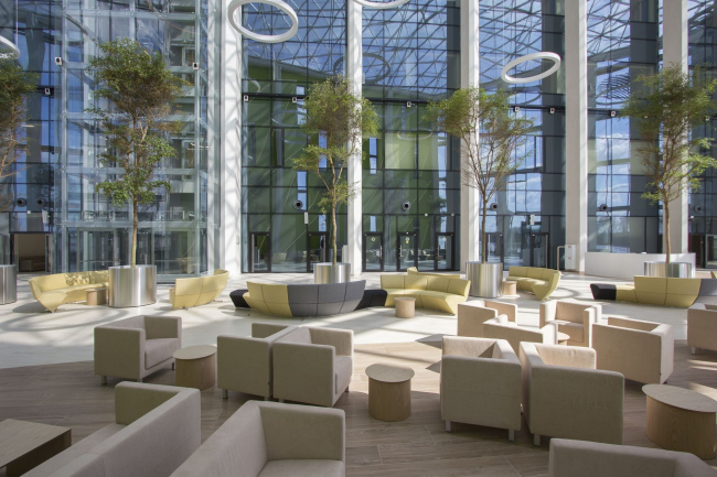 International Medical Cluster in Skolkovo. The Diagnostic Unit. Photograph � Asadov Bureau, construction, 2018