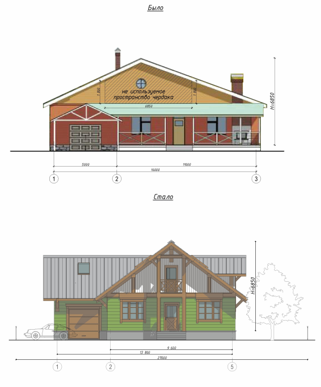 The facades of a country house: before and after  ASB Carlson & K