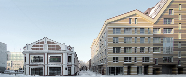 ASTRA housing complex and the reconstruction of Perm's shopping arcades of the XIX century. SYNCHROTECTURE � Provided by the architects