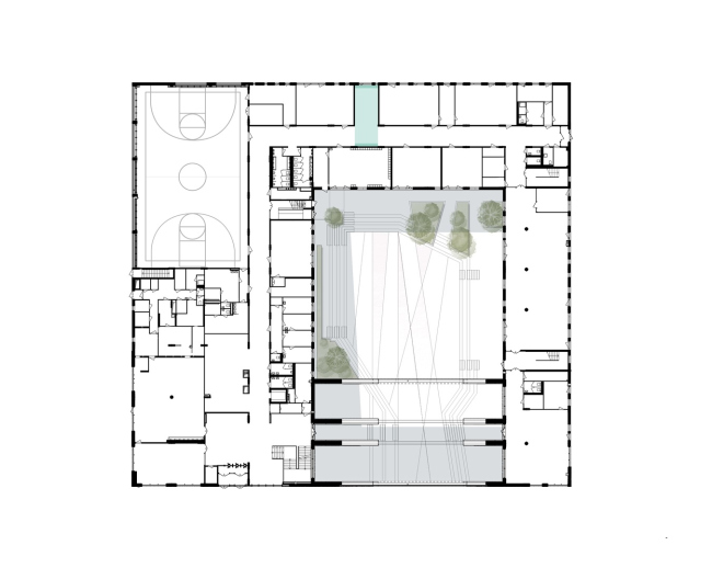 Gymnasium A+, construction. Plan of the 1st floor  Archimatika