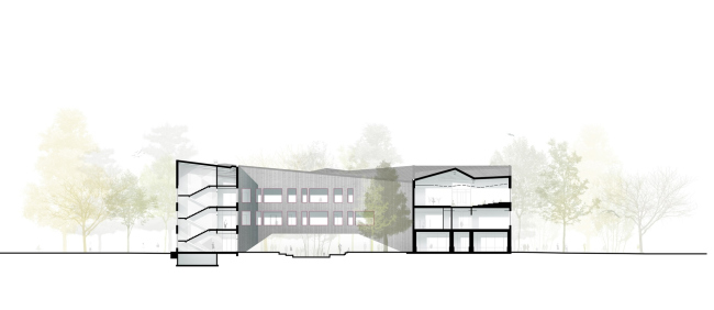 Gymnasium A+, construction. Crosswise sectioin view � Archimatika