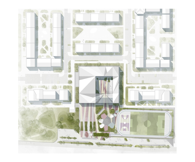 Gymnasium A+, project. The master plan  Archimatika