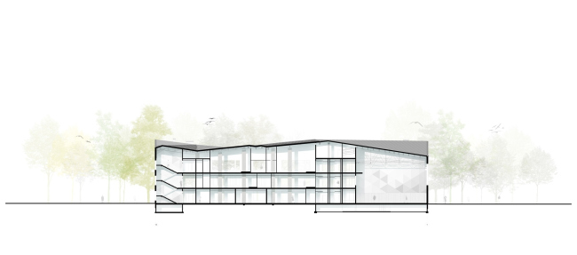 Gymnasium A+, construction. Longitudinal sectioin view � Archimatika