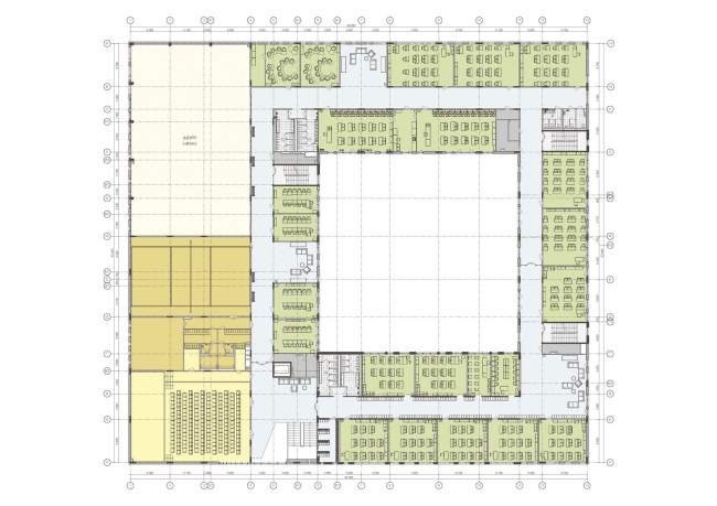 Gymnasium A+, construction. Layout of the 2nd floor © Archimatika