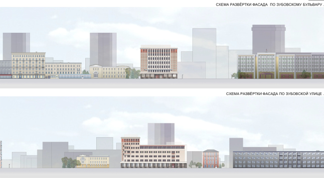 Reconstruction of the building at the Zubovskaya Square. The project, development drawing  "GRAN" architects