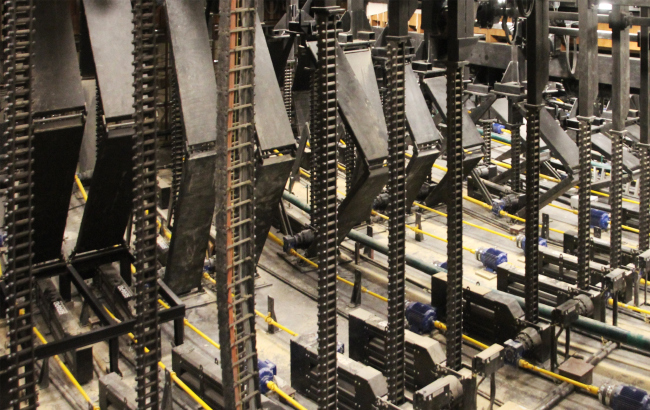 The mechanisms in the underground part of  Zaryadye Concert Hall. Photograph � Archi.ru