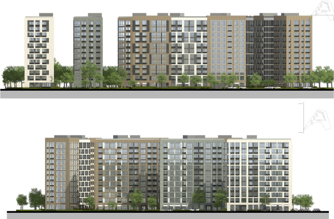 "Preobrazhenie" residential complex in the village of Mostets. Scheme of the facades  ATOM ag + A-GA