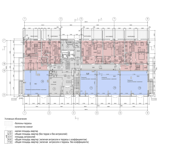 "Preobrazhenie" residential complex in the village of Mostets. Plan of the 1st floor  ATOM ag + A-GA