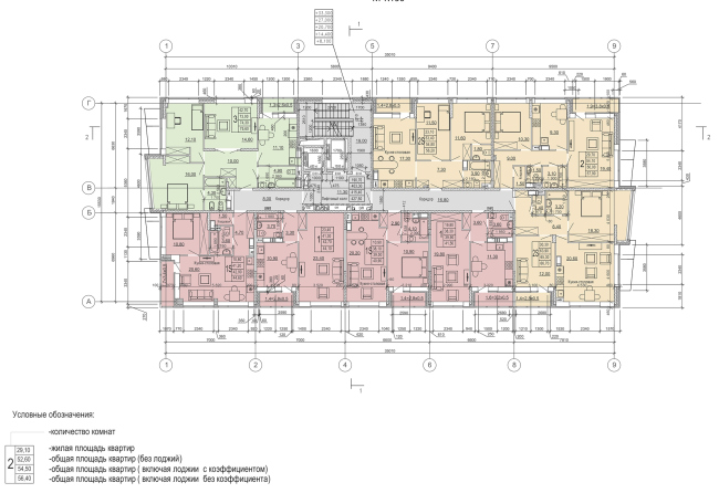 "Preobrazhenie" residential complex in the village of Mostets. Plan of floors 3,5,7,9,11 � ATOM ag + A-GA