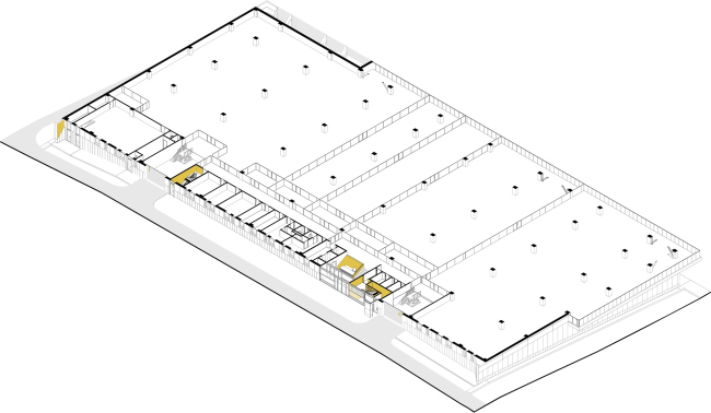 Mosfilm production studio. 3D plan of the first floor  Project bureau APEX