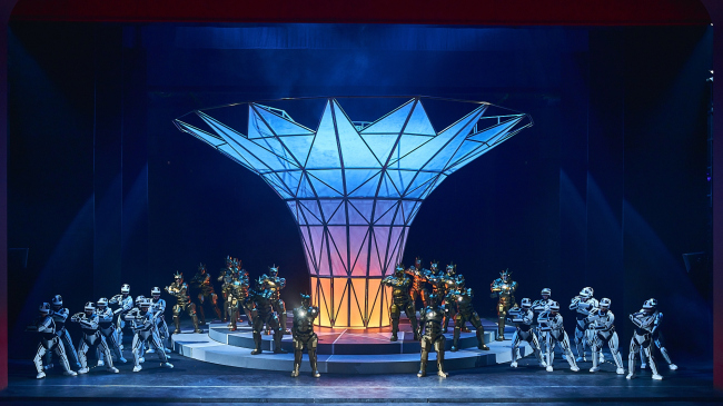 Stage design of �The Magic Flute� in �Helikon-Opera�. Production designers: Sergey Kuznetsov, Agnia Sterligova. Photograph � Sergey Krotov