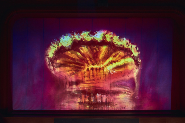 The curtain of �The Magic Flute� with a watercolor painting by Sergey Kuznetsov.  Photograph � Sergey Krotov