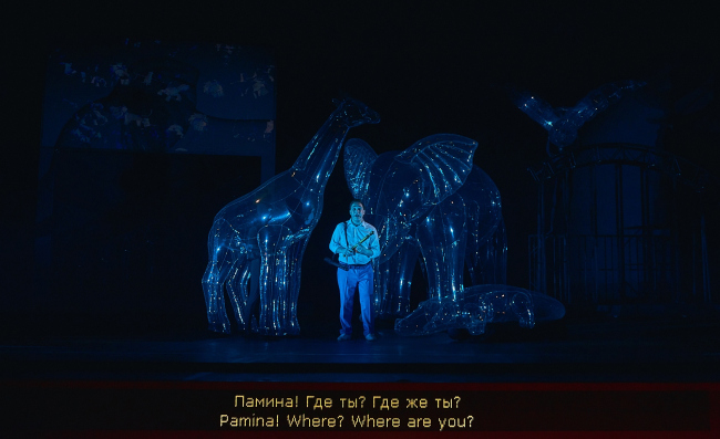 Stage design of The Magic Flute in Helikon-Opera. Production designers: Sergey Kuznetsov, Agnia Sterligova. Photograph  Sergey Krotov