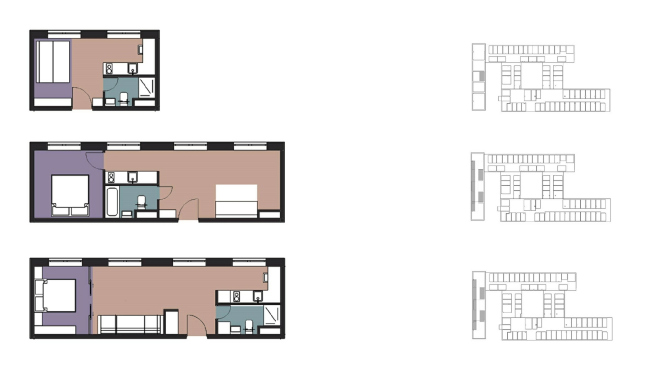 The apartments in the narrow building. CO_Loft � DNK ag