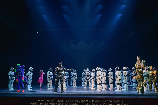 Stage design of The Magic Flute in Helikon-Opera. Production designers: Sergey Kuznetsov, Agnia Sterligova. Photograph  Sergey Krotov