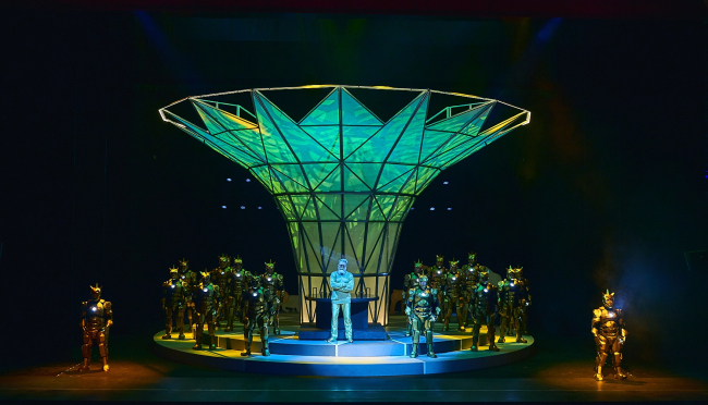 Stage design of The Magic Flute in Helikon-Opera. Production designers: Sergey Kuznetsov, Agnia Sterligova. Photograph  Sergey Krotov