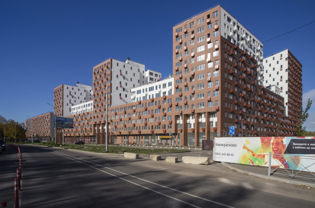 Novokraskovo housing complex. Overview from the Egoryevskoe Highway, Moscow-bound