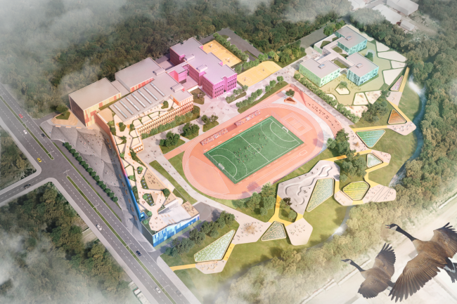 Educational cluster in Yuzhno-Sakhalinsk, the competition concept. Copyright:  UNK project
