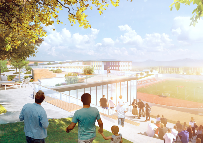 Educational cluster in Yuzhno-Sakhalinsk, the competition concept. Copyright:  UNK project
