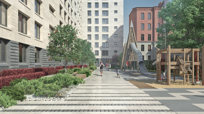 The residential complex Futurist. The yard � Evgeny Gerasimov and Partners