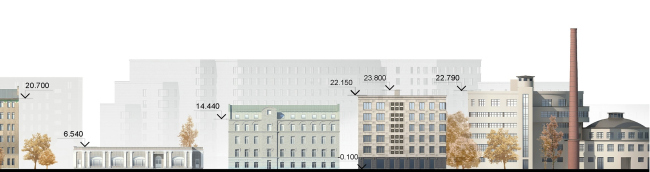 The residential complex Futurist. Development drawing along the Levashovsky Avenue � Evgeny Gerasimov and Partners