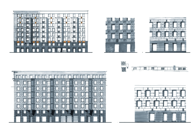 The residential complex Futurist. The hand-drawn graphics © Evgeny Gerasimov and Partners