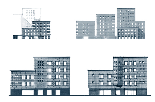 The residential complex Futurist. The hand-drawn graphics � Evgeny Gerasimov and Partners