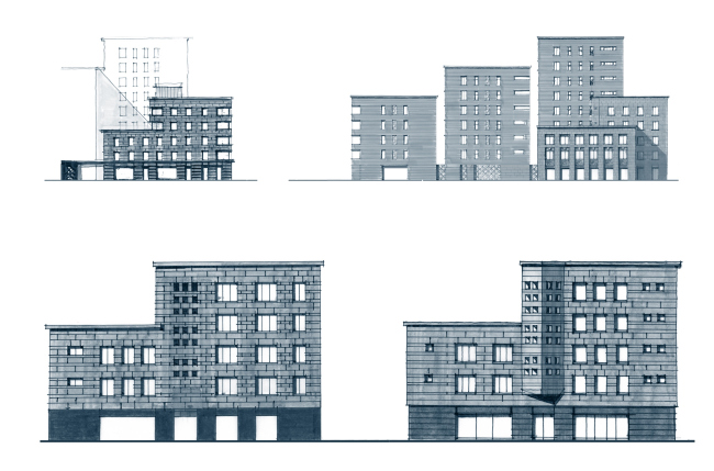 The residential complex Futurist. The hand-drawn graphics  Evgeny Gerasimov and Partners