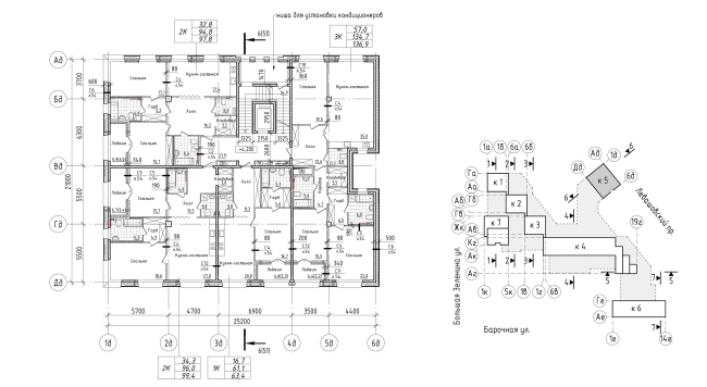 The residential complex Futurist. Building 5, the standard floor  Evgeny Gerasimov and Partners