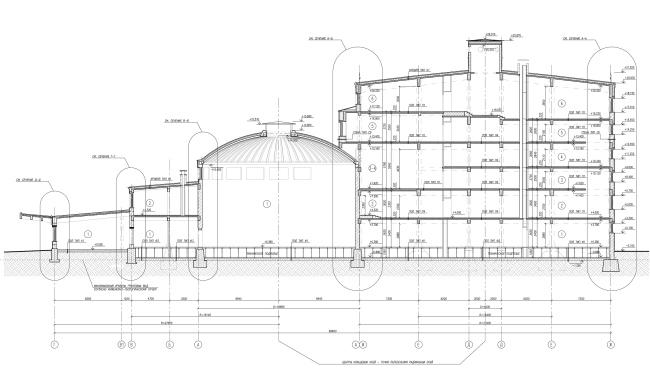 The residential complex Futurist. Section views  Evgeny Gerasimov and Partners