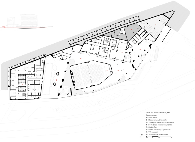 Kamchatka Hotel. The plan on the 1st floor  TOTEMENT/PAPER