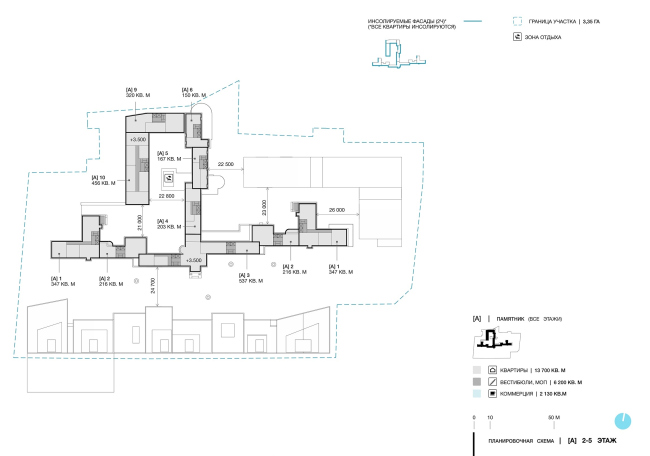 Green Coppice House. The floor plans. Floors 2-5  OSAArchitects