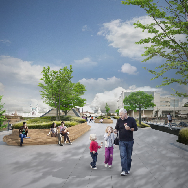 Waterfront project in Kazan. Eco-Shore festival, 3rd prize. Architects: Roman Leonidov, A.Shutegov, P.Sorokov, S.Fiantseva, Y.Galkina, A.Shpilko, S.Tsarkov, E.Kurmalieva, N.Kharlamova 