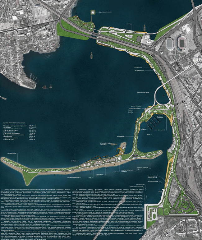 Waterfront project in Kazan. Eco-Shore festival, 3rd prize. Architects: Roman Leonidov, A.Shutegov, P.Sorokov, S.Fiantseva, Y.Galkina, A.Shpilko, S.Tsarkov, E.Kurmalieva, N.Kharlamova 