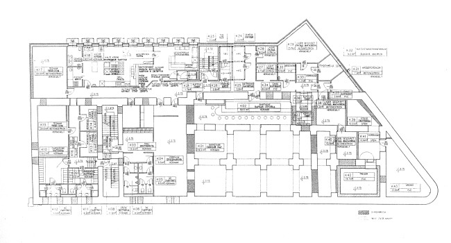 Plan of the basement. Project. Green House. The reconstruction project at Bolshaya Nikitskaya, 17, Bld. 1. ABV Architects, Pavel Andreev