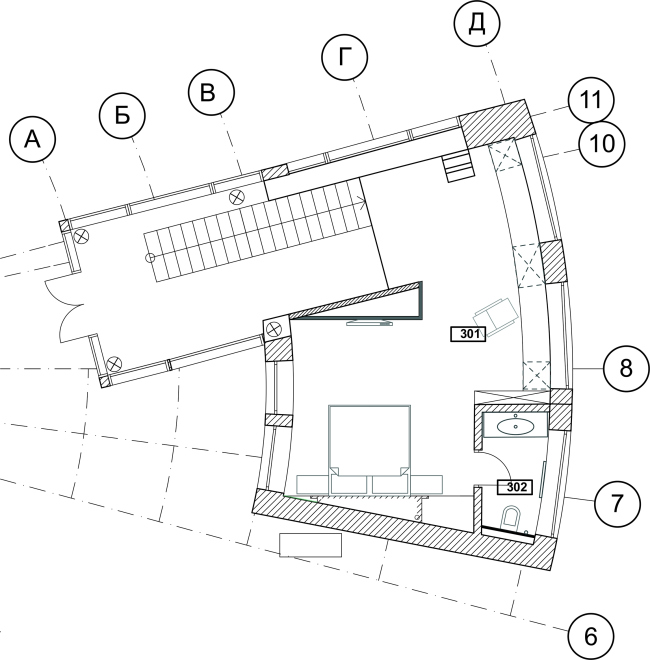The ZEPPELIN residence. Plan of the 2rd floor  Studio of Roman Leonidov