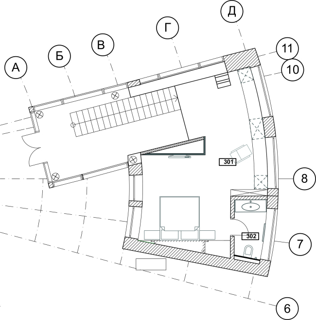 The ZEPPELIN residence. Plan of the 2rd floor  Studio of Roman Leonidov