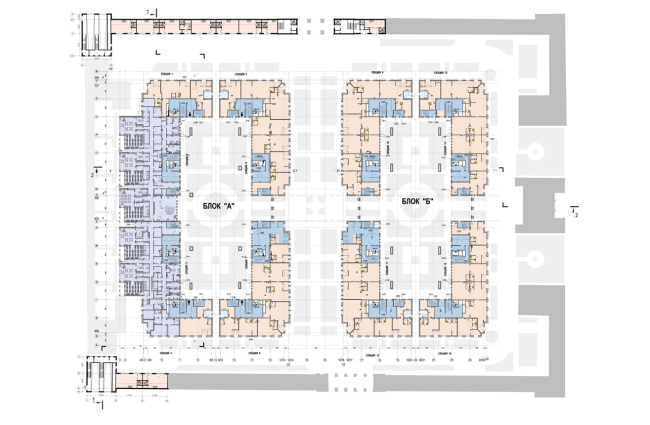 The housing complex on the territory of Petmol Factory. The floor plan at elevation +0,000