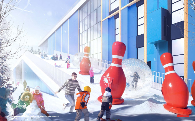 Educational cluster in Yuzhno-Sakhalinsk, the competition concept. Copyright: � UNK project
