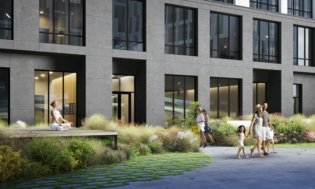 ILOVE housing complex. Fragment of the public space Milky Way