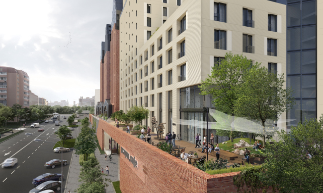 The multifunctional housing complex with an underground parking garage at Malaya Pochtovaya, 12